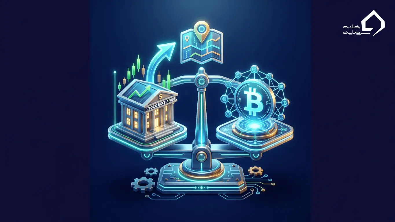 crypto-vs-stock.png بورس بهتر است یا ارز دیجیتال؟ راهنمای جامع انتخاب بازار در ۱۴۰۵